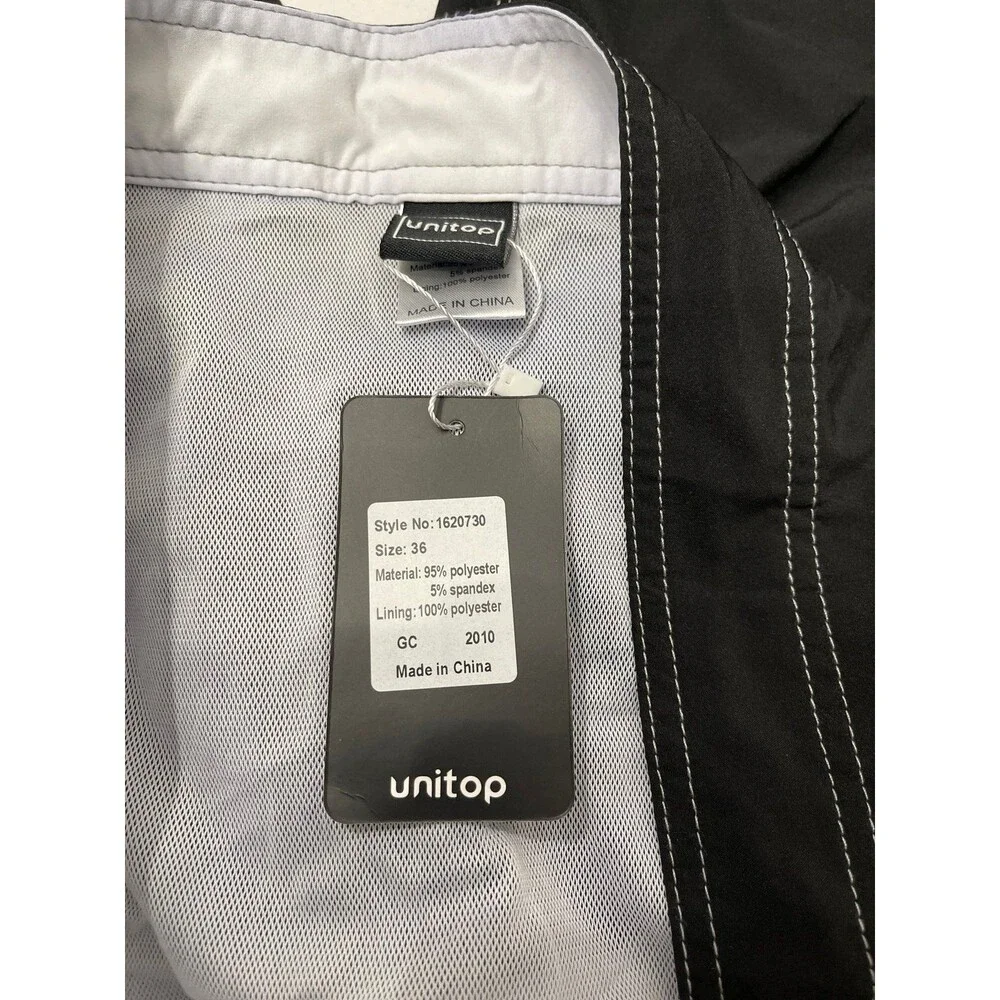 Unitop Men’s Board Shorts Size 36 Black/White New With Tag